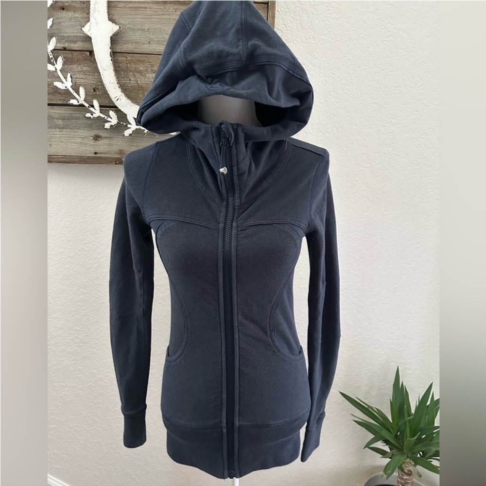 Lululemon blue scuba full zip sweatshirt hoodie ladies size 2‎